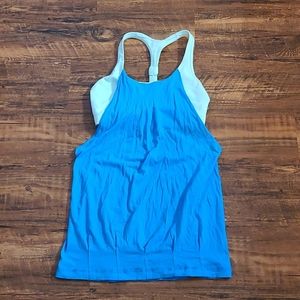 Lululemon Practice Freely bra tank sz 4 ocean blue EUC!